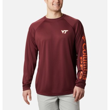 Columbia Collegiate PFG Terminal Tackle Long Sleeve - Virginia Tech, Sudaderas Vino Oscuro Marrom Na